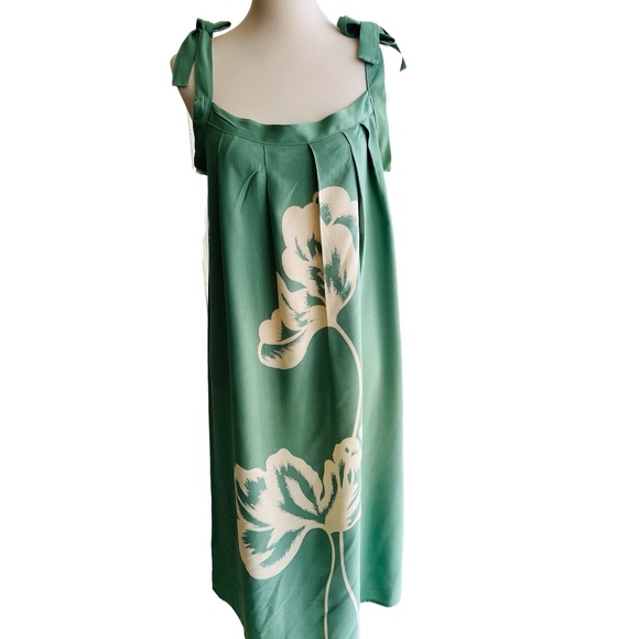 0023/ Mint Color Tie on Shoulder Dress - Picture 4 of 6